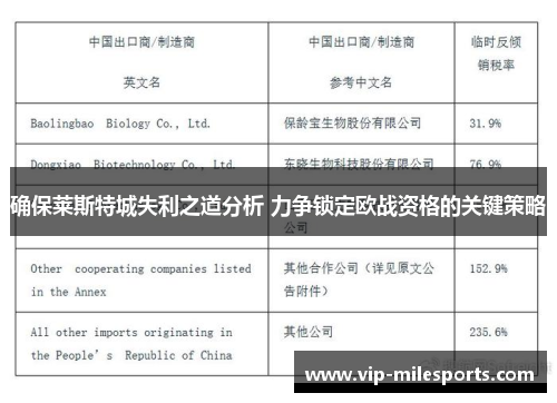 确保莱斯特城失利之道分析 力争锁定欧战资格的关键策略