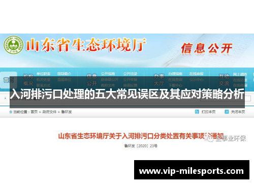 入河排污口处理的五大常见误区及其应对策略分析